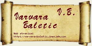 Varvara Baletić vizit kartica